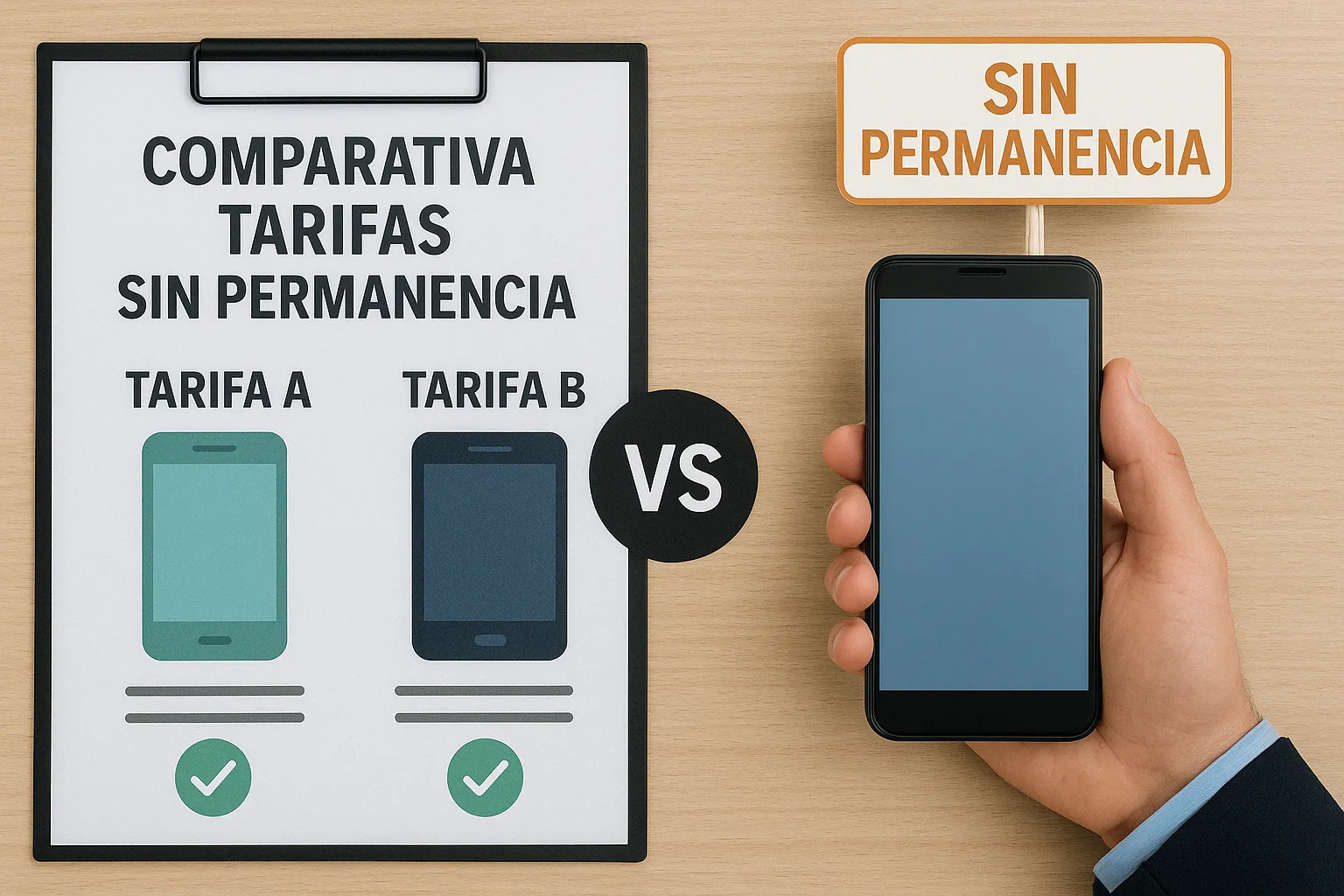 Comparativa de tarifas móviles sin permanencia con dos planes frente a frente.