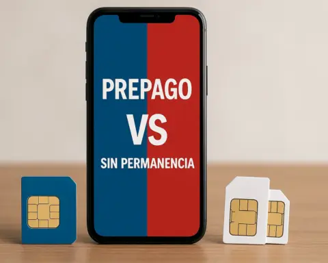 Comparativa visual entre tarifas móviles prepago y sin permanencia con tarjetas SIM.