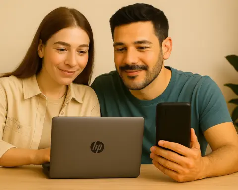 Personas comparando compañías que ofrecen fibra y móvil sin permanencia