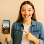 Joven cambiando de compañía móvil sin permanencia, sonriente y seguro.