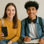 Estudiantes comparando tarifas móviles sin permanencia para jóvenes